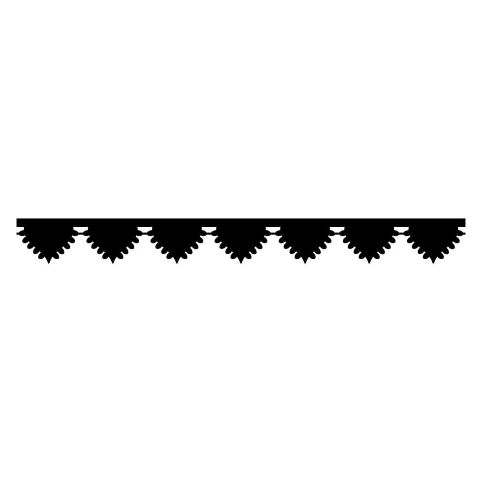 Christmas garland black simple icon isolated on white background for web design vector