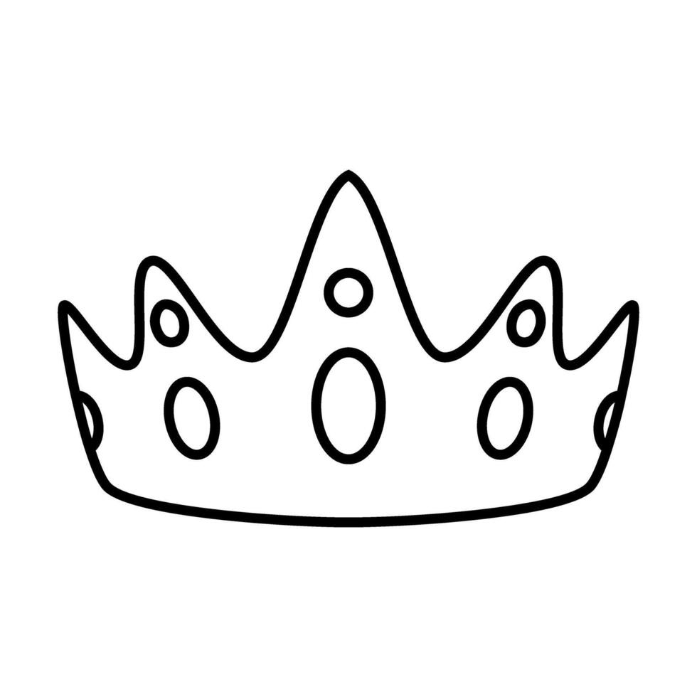 Crown medieval line style icon illustration design icon line art. vector