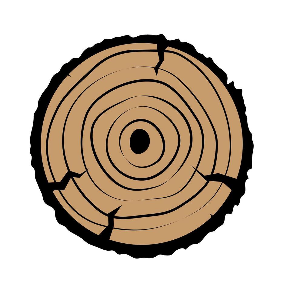 Tree stump icon. illustration of a tree stump isolated on white background. vector