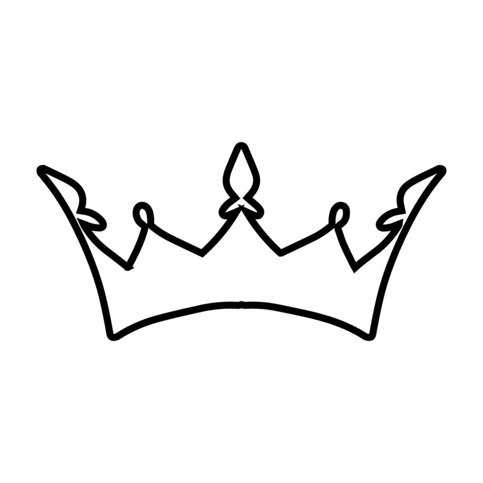 crown crown medieval line style icon illustration design thick line. vector