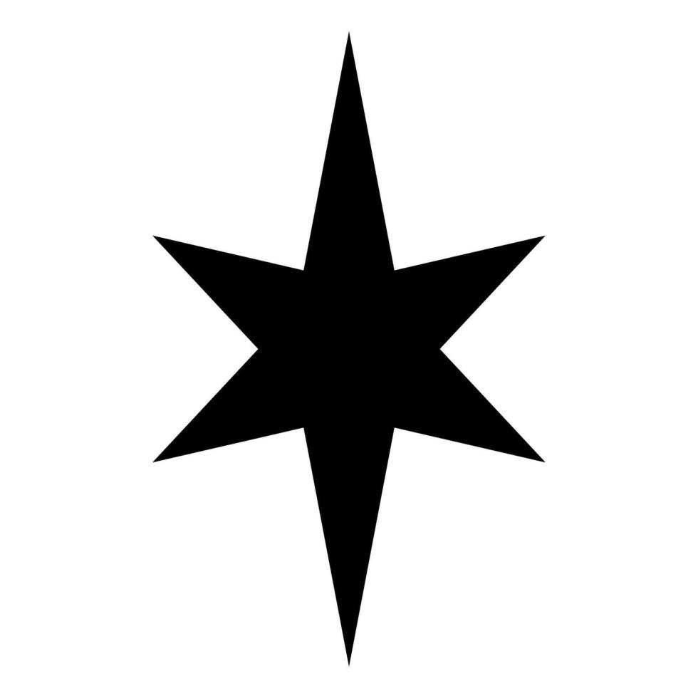 Star icon. Flat black symbol. Pictogram is isolated on a white background. Designed for web and software interfaces. vector