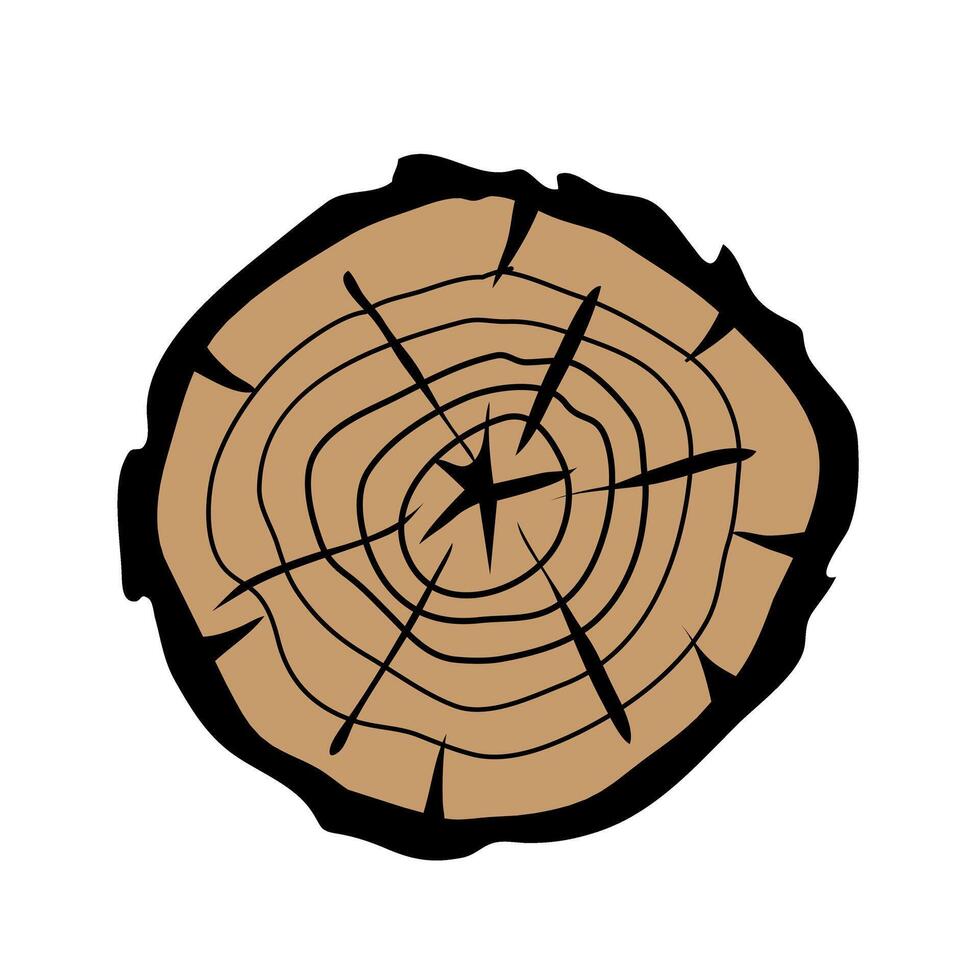 Tree stump icon isolated on white background. illustration. Eps 10. vector