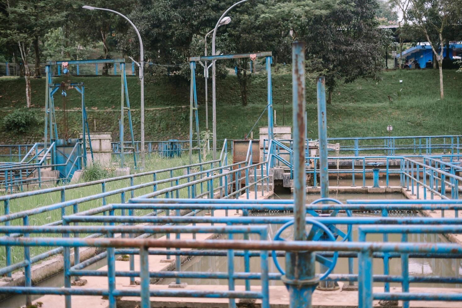 Water Treatment Plant Structure, Industrial Facility for Water Purification photo
