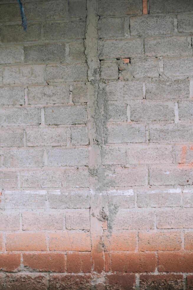 Concrete Block Wall Surface with Mortar, Textured Background Element photo