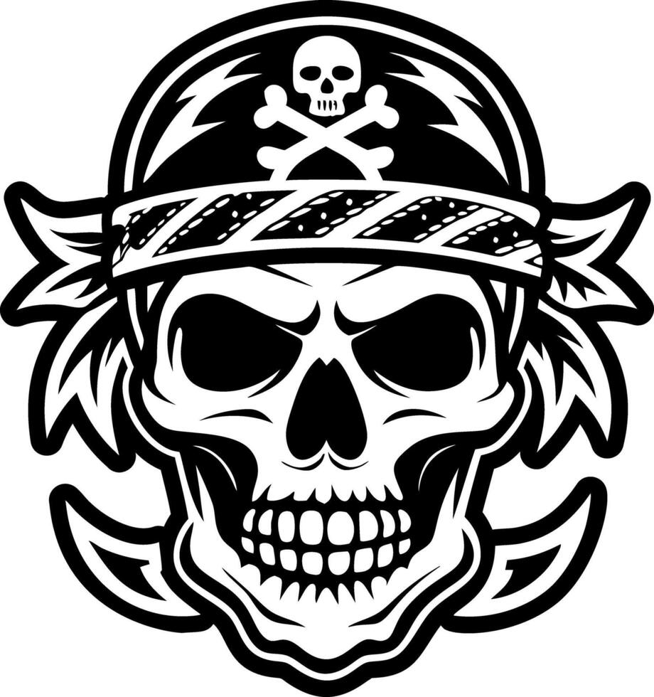 A glyph style icon of skull bandana tattoo vector