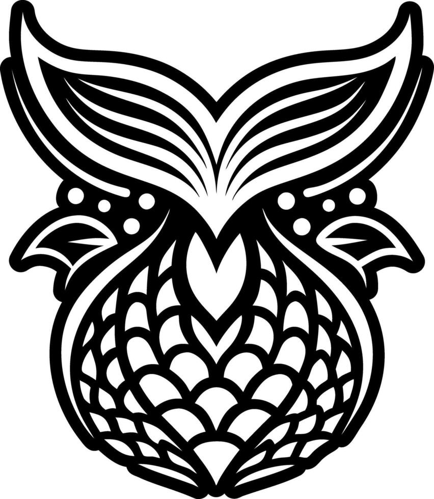 A filled style icon of mermaid tail tattoo vector