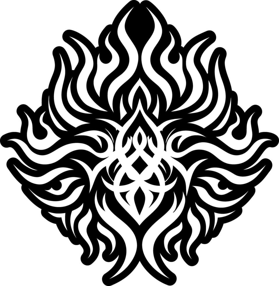 A glyph style icon of symmetric flame vector