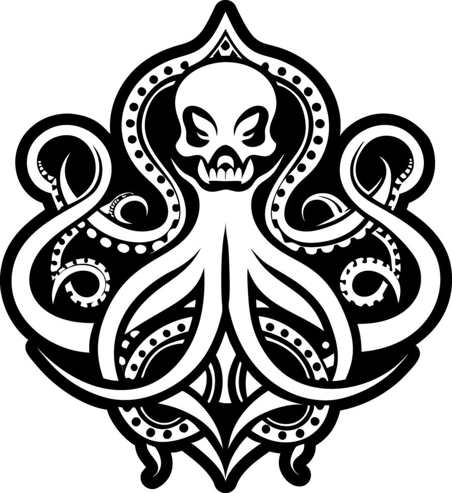 A glyph style icon of octopus symbol vector