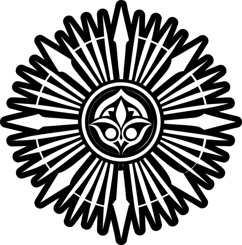 A solid style icon of golden rays vector