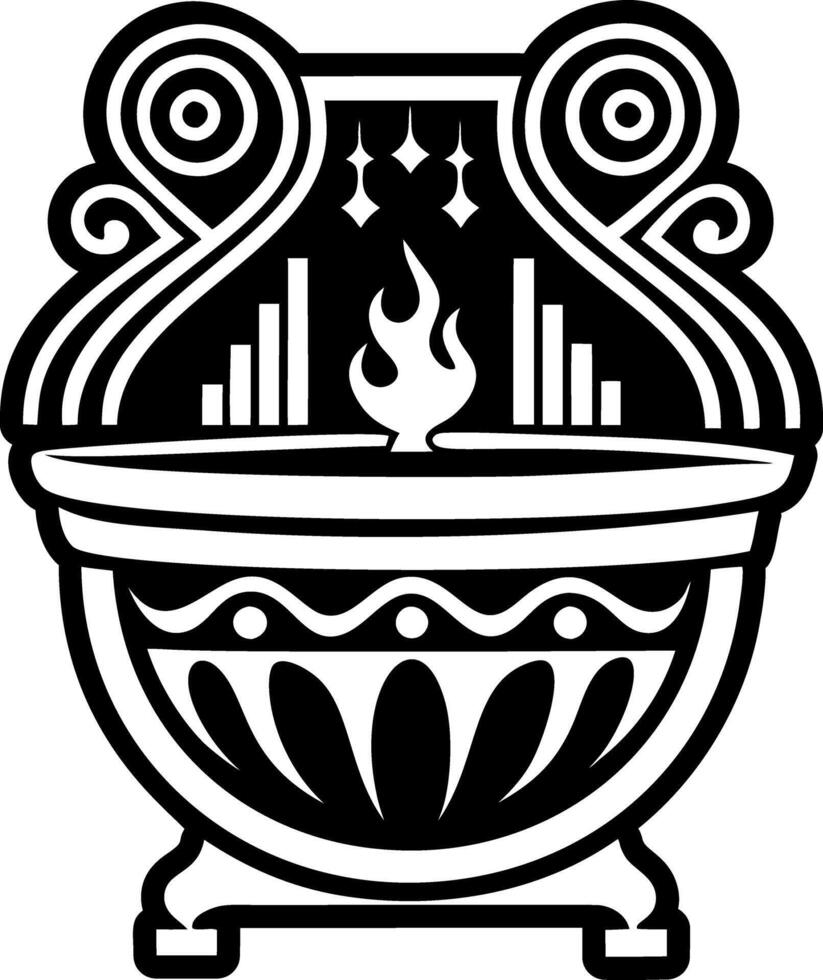 A glyph style icon showing holy bowl vector