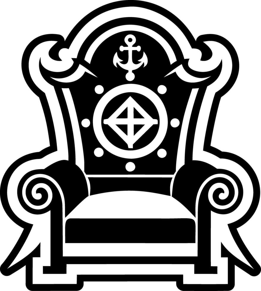 A solid style icon of pirate chair symbol vector