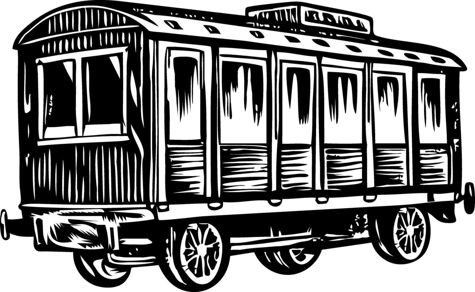 Vintage style illustration showing railcar vector