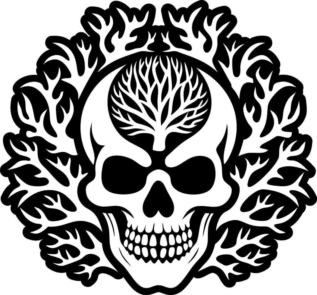 A solid style icon of skull symbol vector