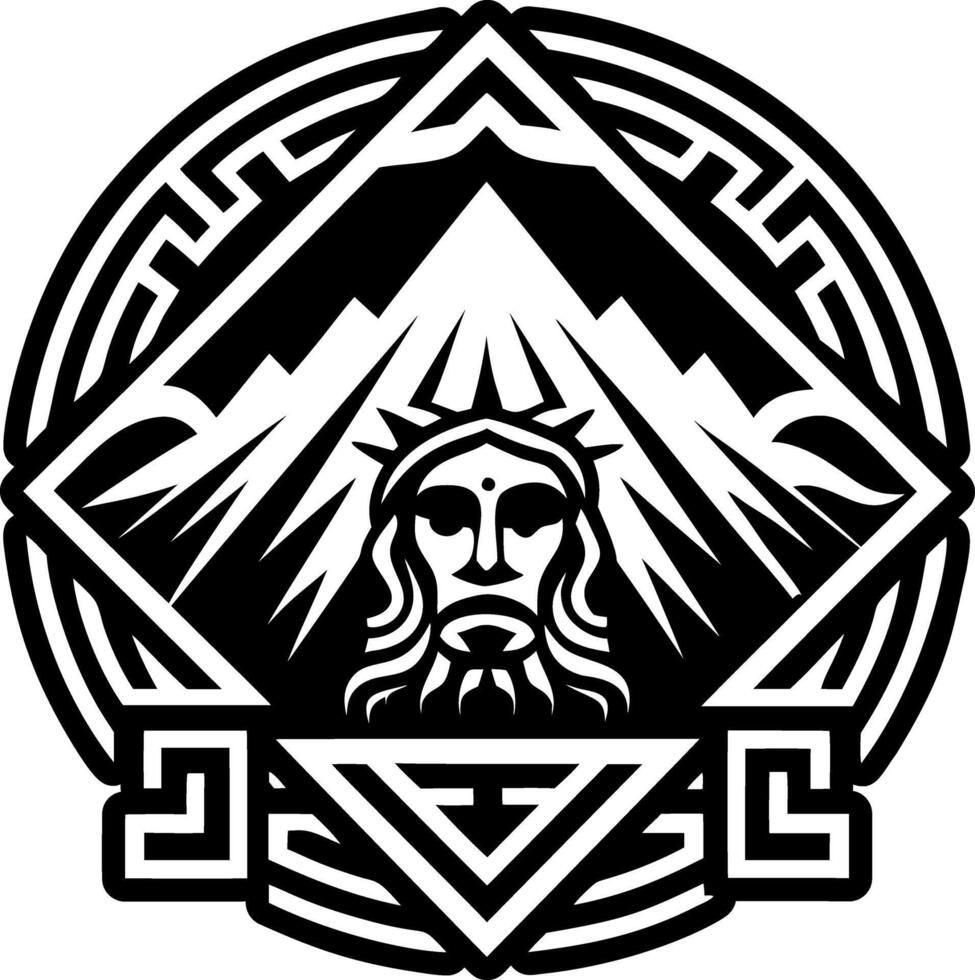 A filled style icon of mount god mythical tattoo vector