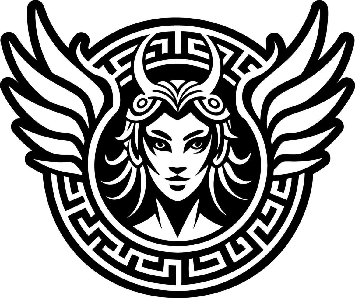 A glyph style icon showing deity mythological tattoo art vector