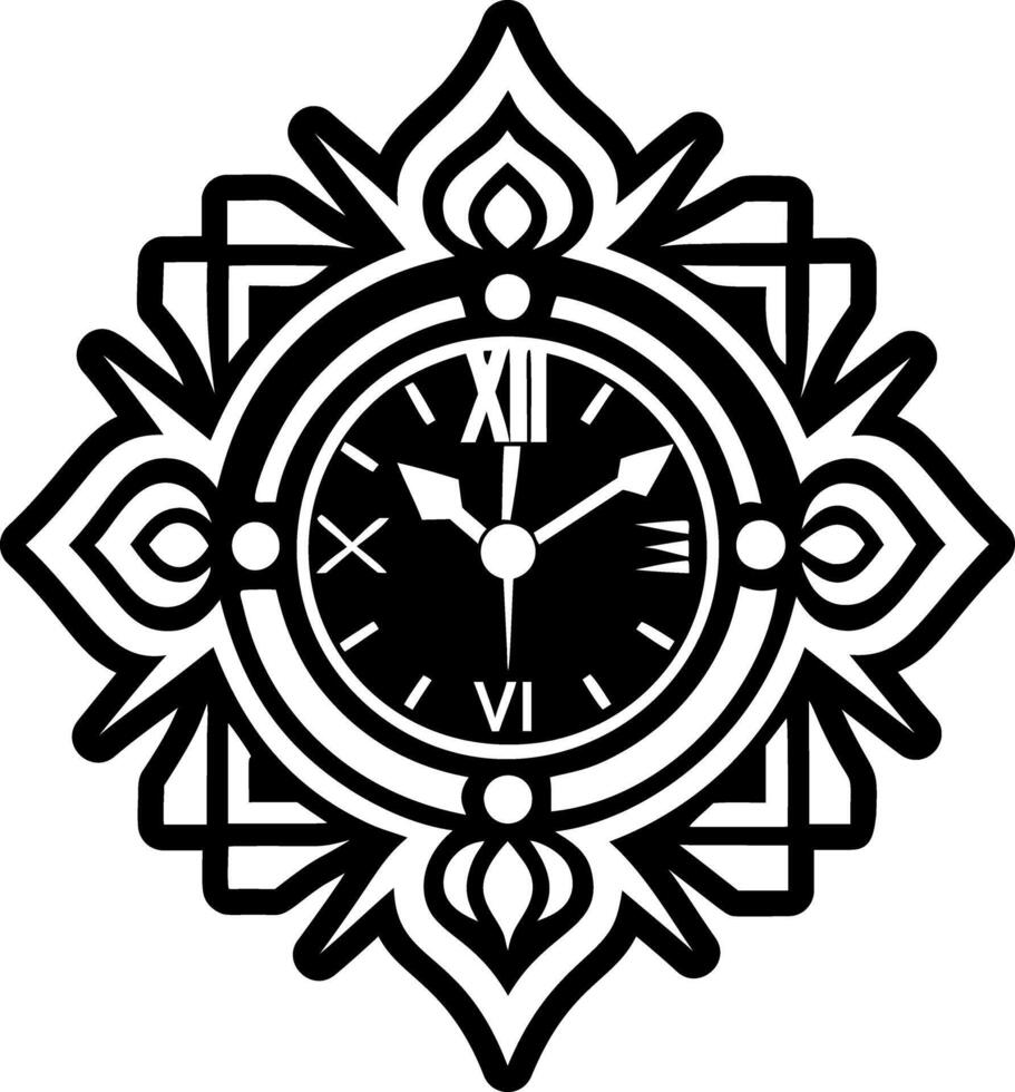A glyph style icon depicting timepiece tattoo vector