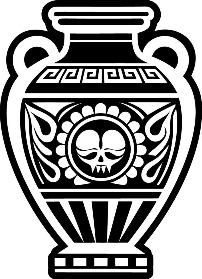 A filled style icon of greek pottery symbol vector