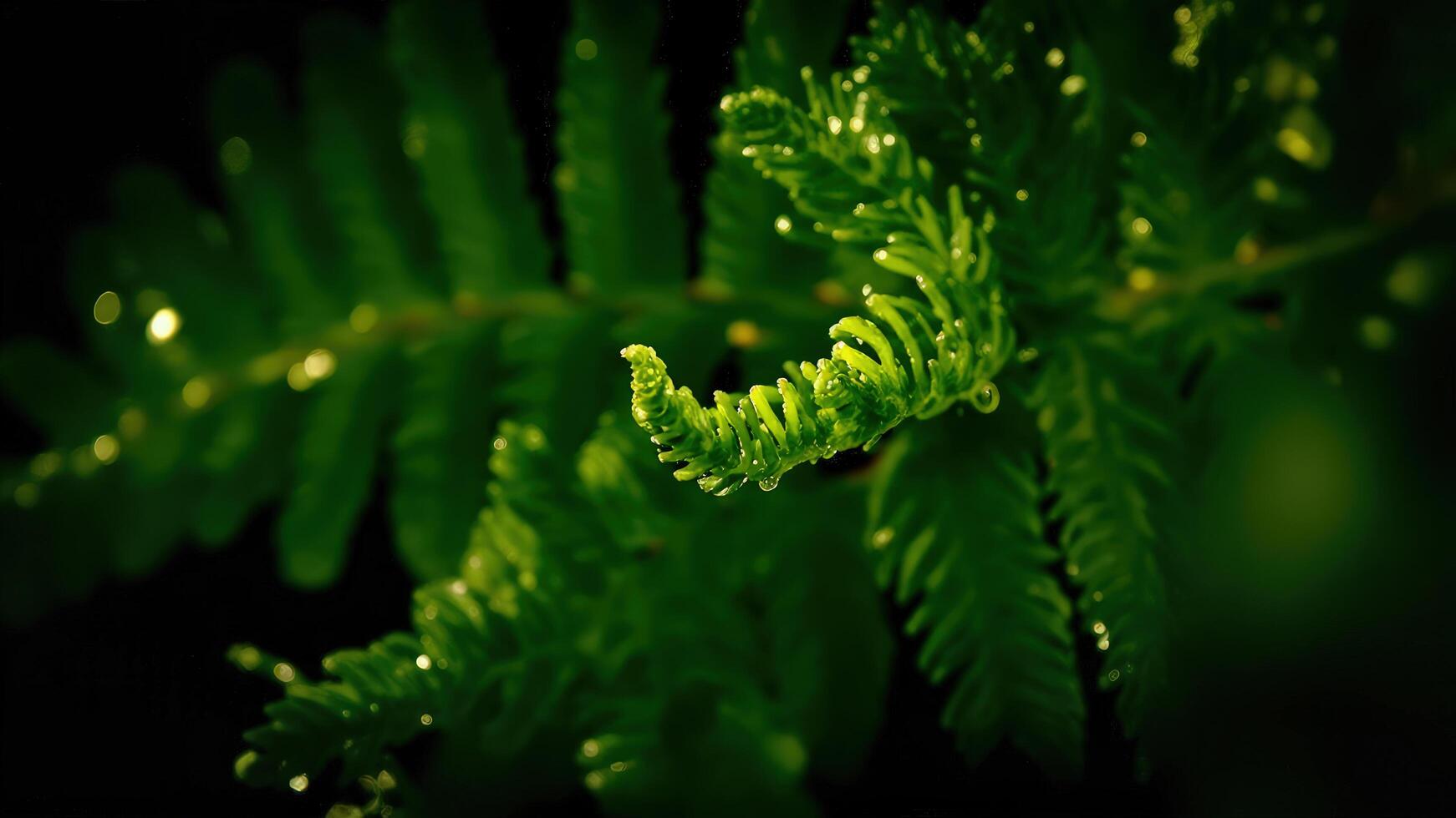 A close up of a green fern leaf photo