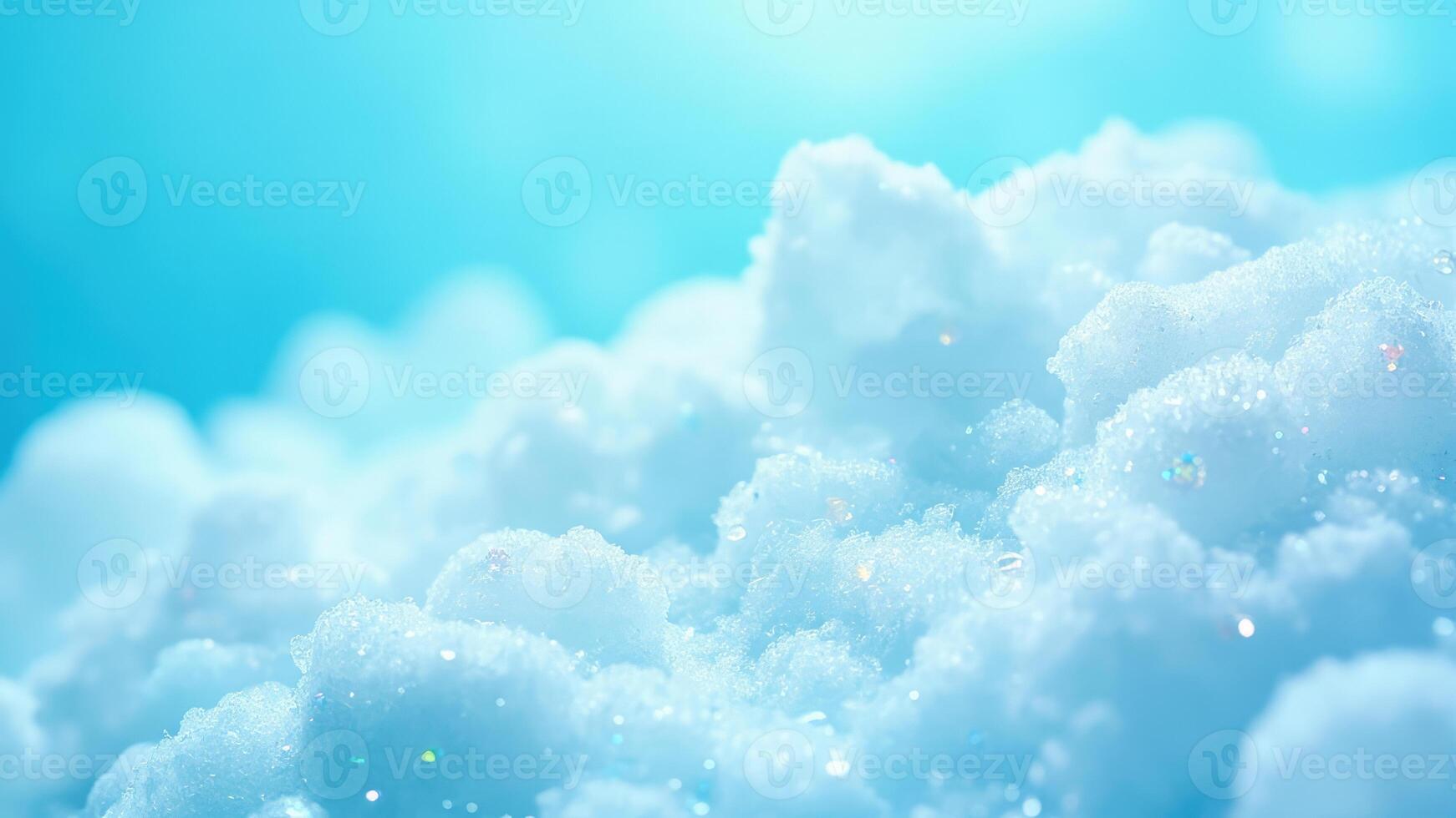 A close up of snowflakes on a blue sky photo