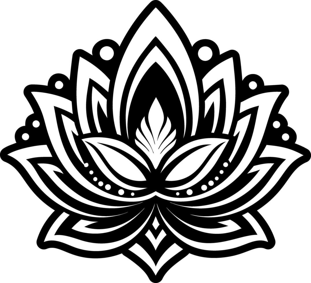 A filled style icon of lotus tattoo vector