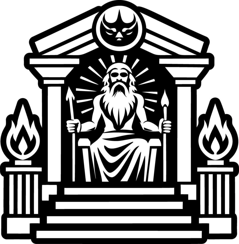 A filled style icon of zeus throne king vector
