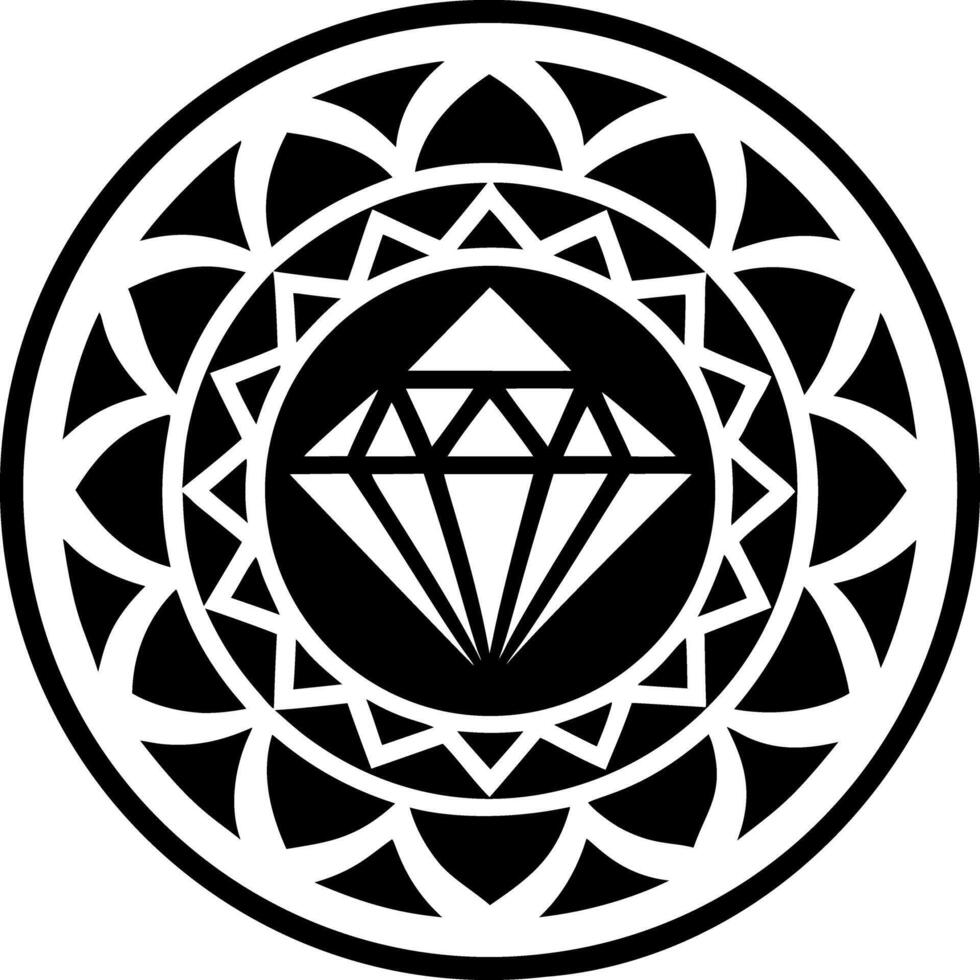 A filled style icon of jewel tattoo vector