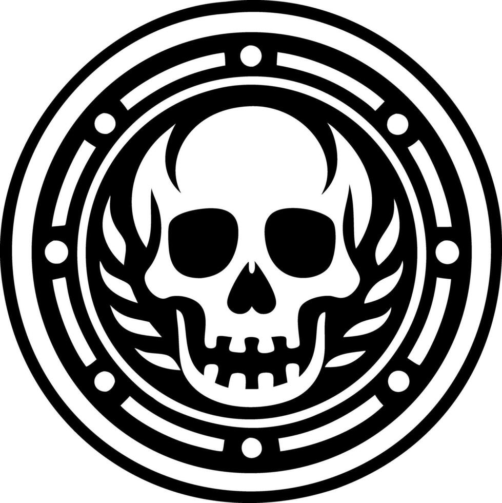 A solid style icon of skull coin symbol vector