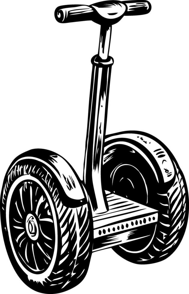 Vintage style illustration showing segway ride vector