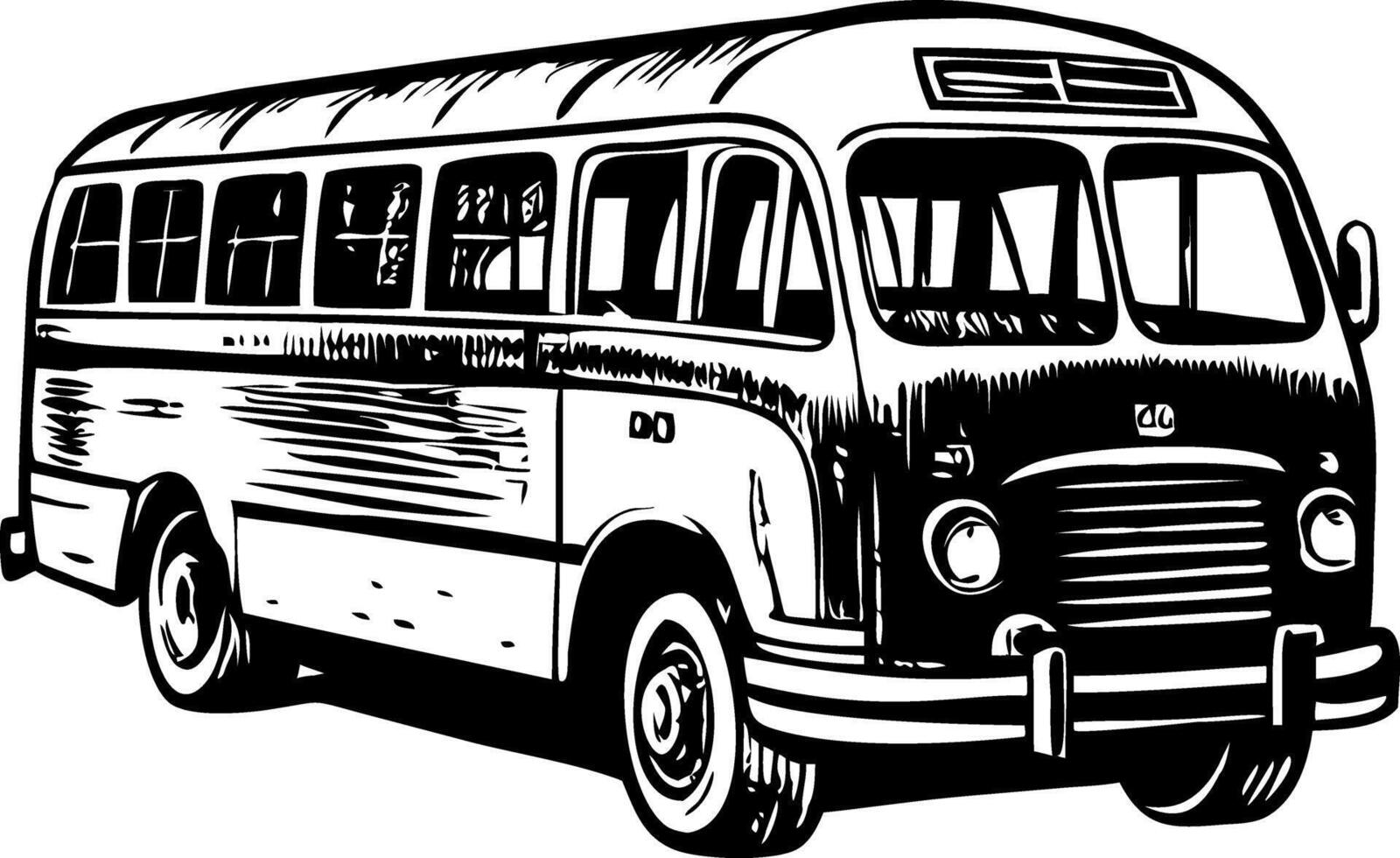 A vintage style illustration of commuter bus vector
