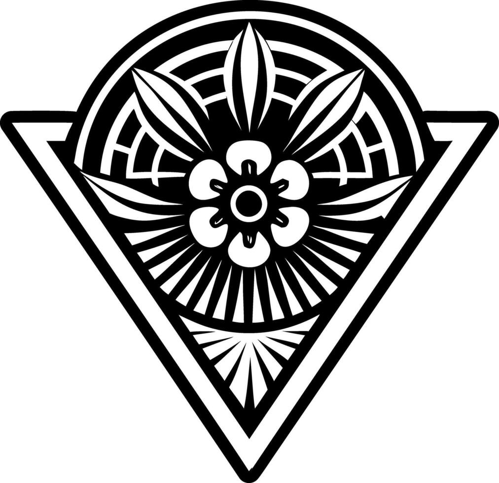 A filled style icon of floral motif tattoo vector