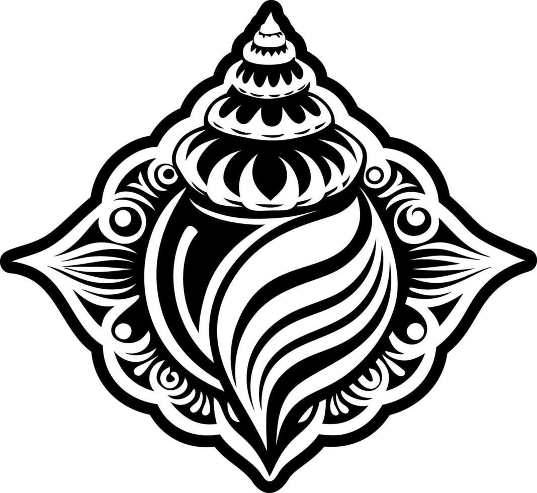 A glyph style icon of shell symbol vector
