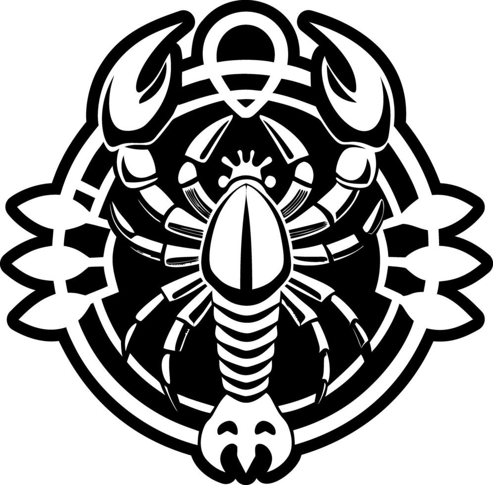 A glyph style icon of crustacean tattoo vector