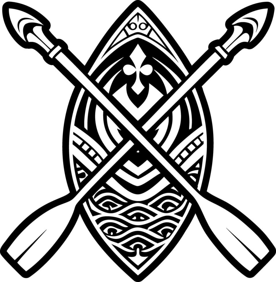 A filled style icon of canoe symbol vector