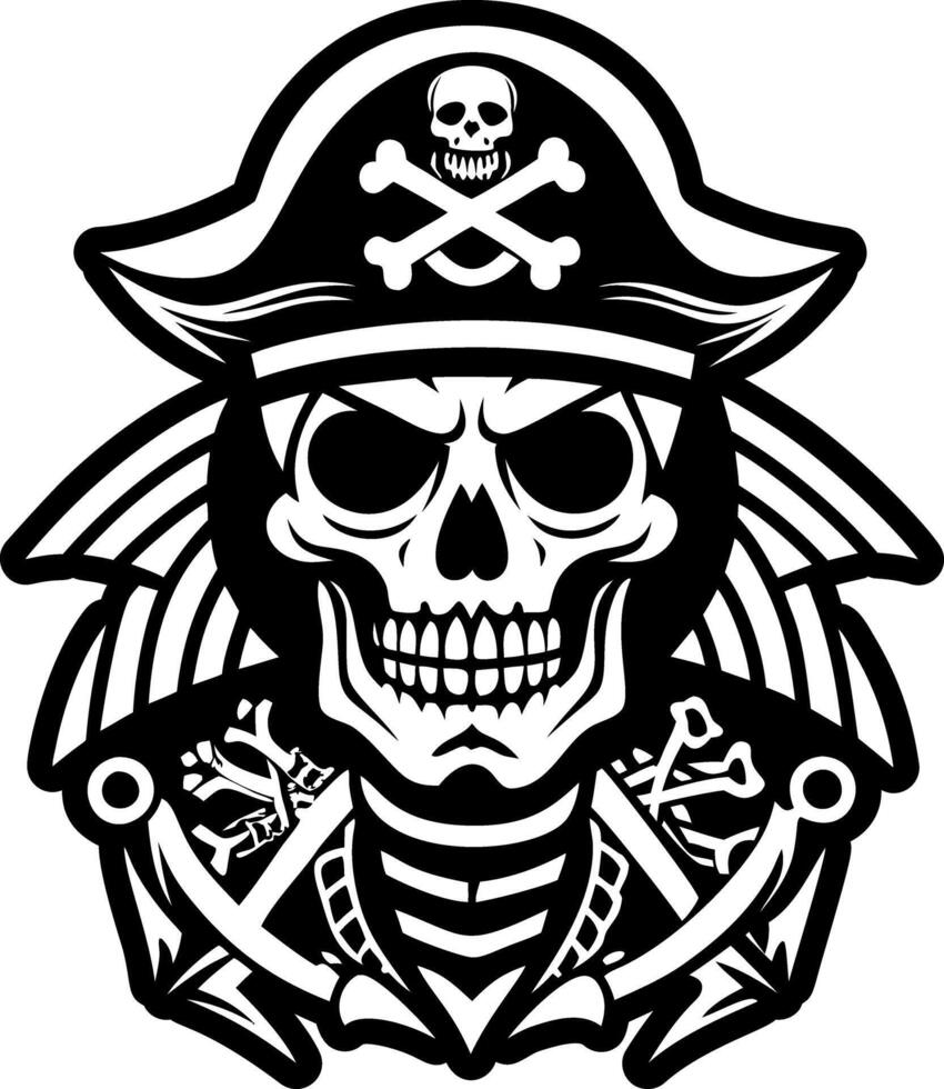 A glyph style icon of dead pirate tattoo vector
