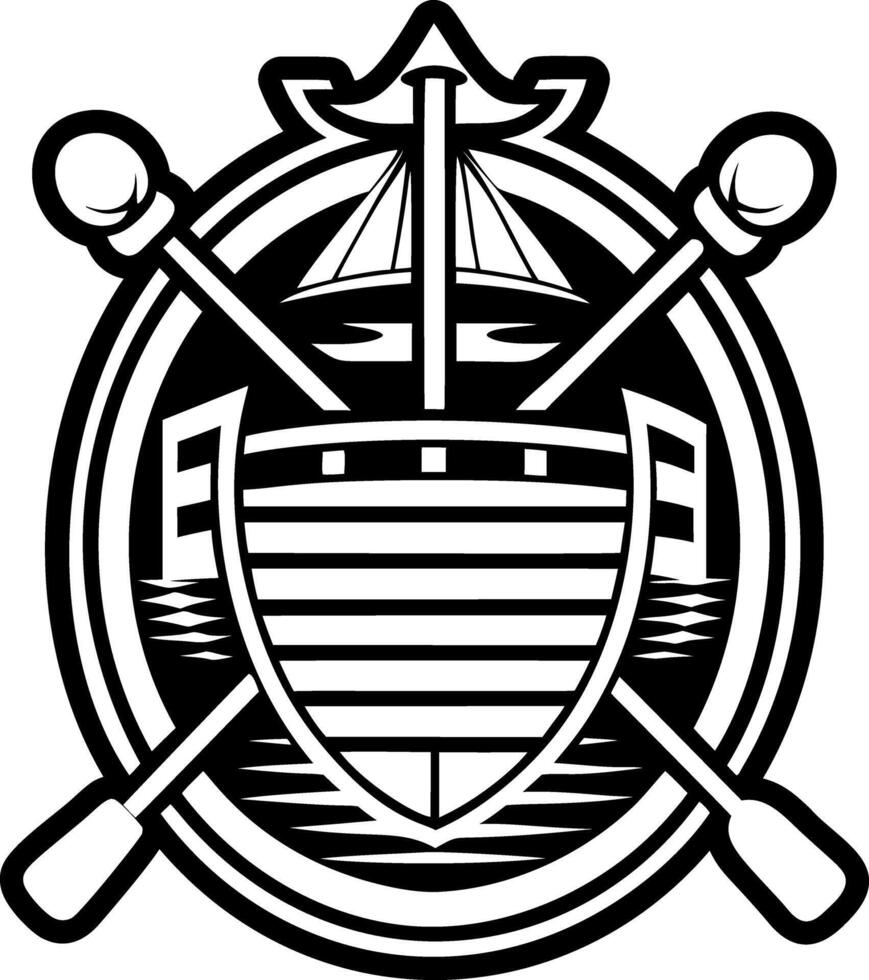 A filled style icon of wooden raft tattoo vector
