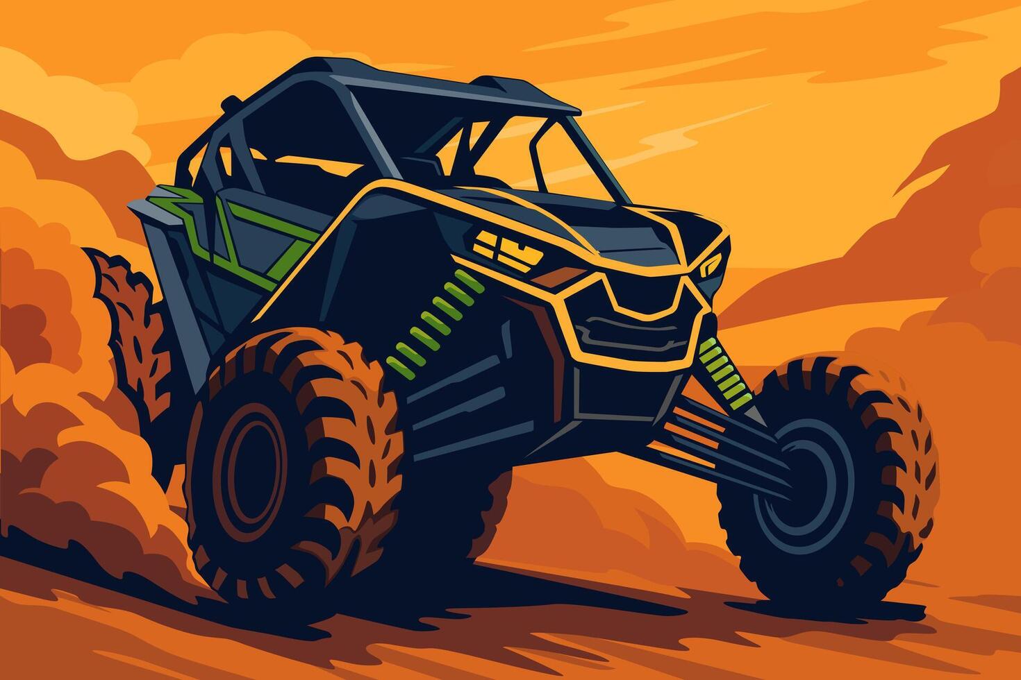 utv extreme dirty illustration flat pastel color design art vector