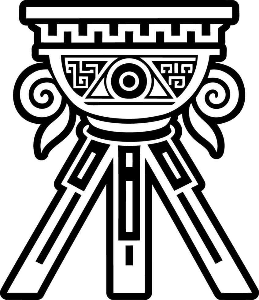 A glyph style icon of greek firepit burning vector