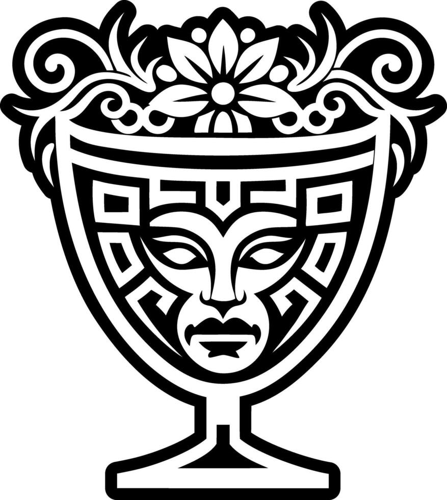 A solid style icon showing wine chalice tattoo vector