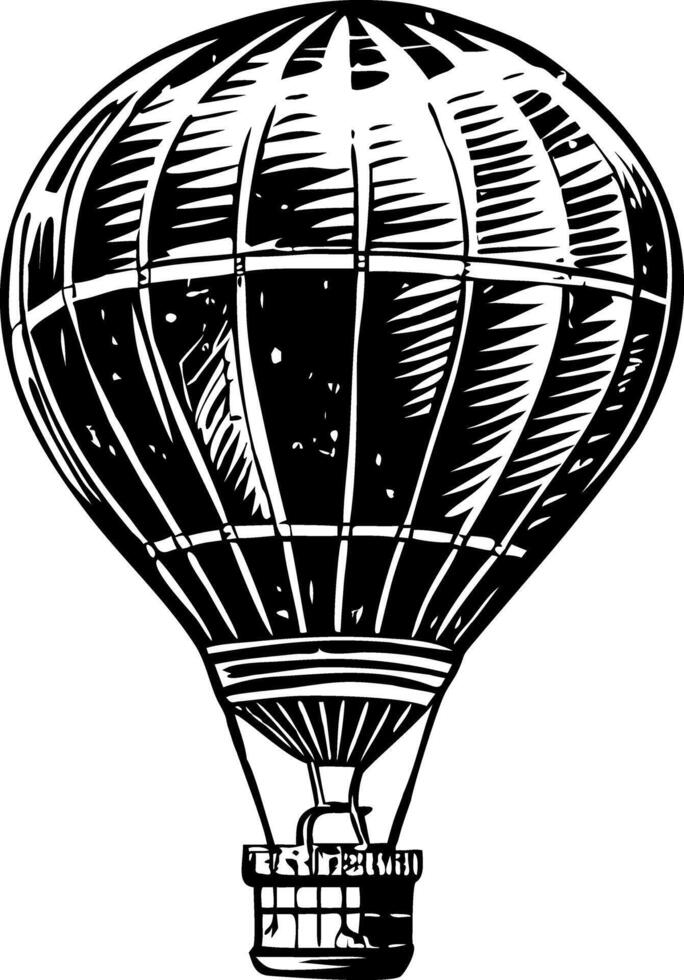 Vintage sketchy illustration depicting hot balloon vector