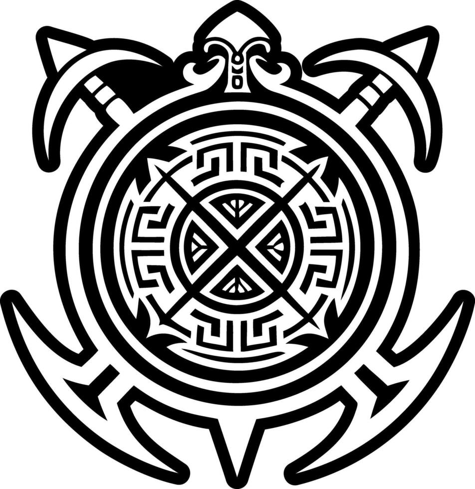 A filled style icon of greek artwork ancient tattoo vector