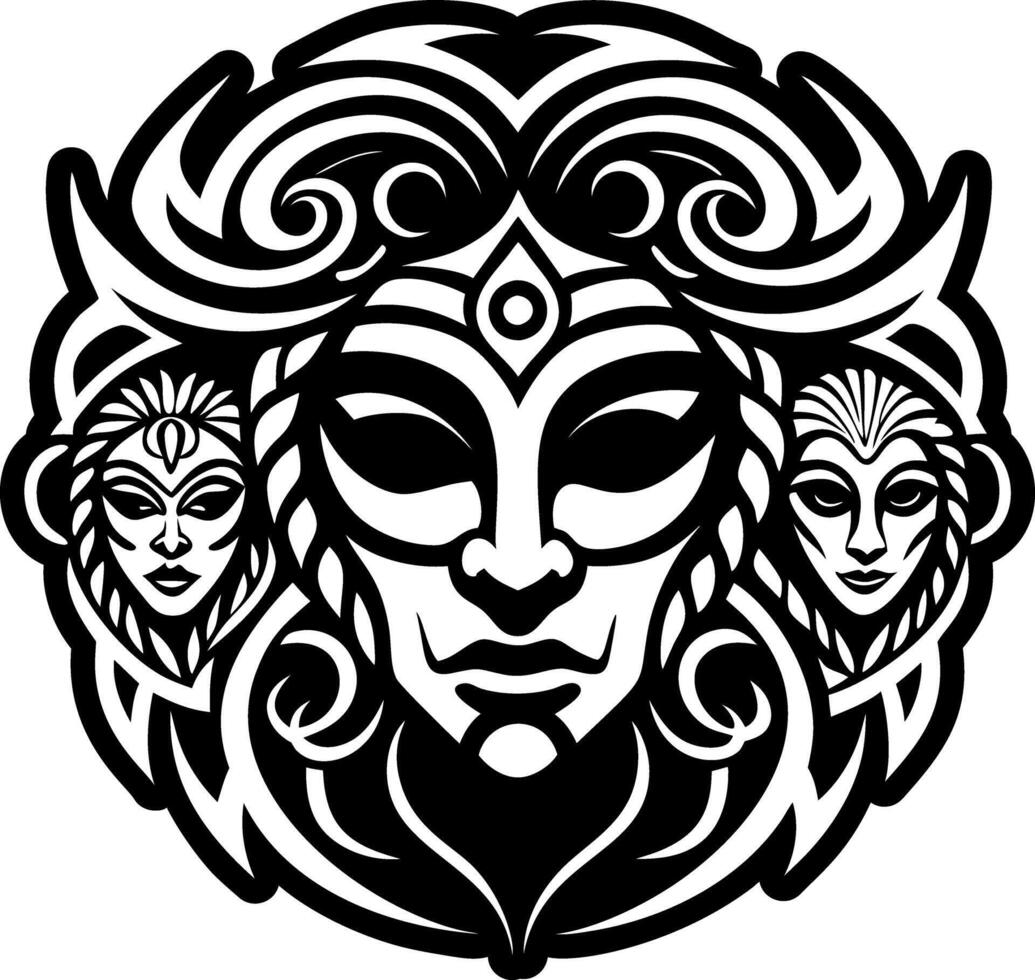 A solid style icon of hecate goddess vector