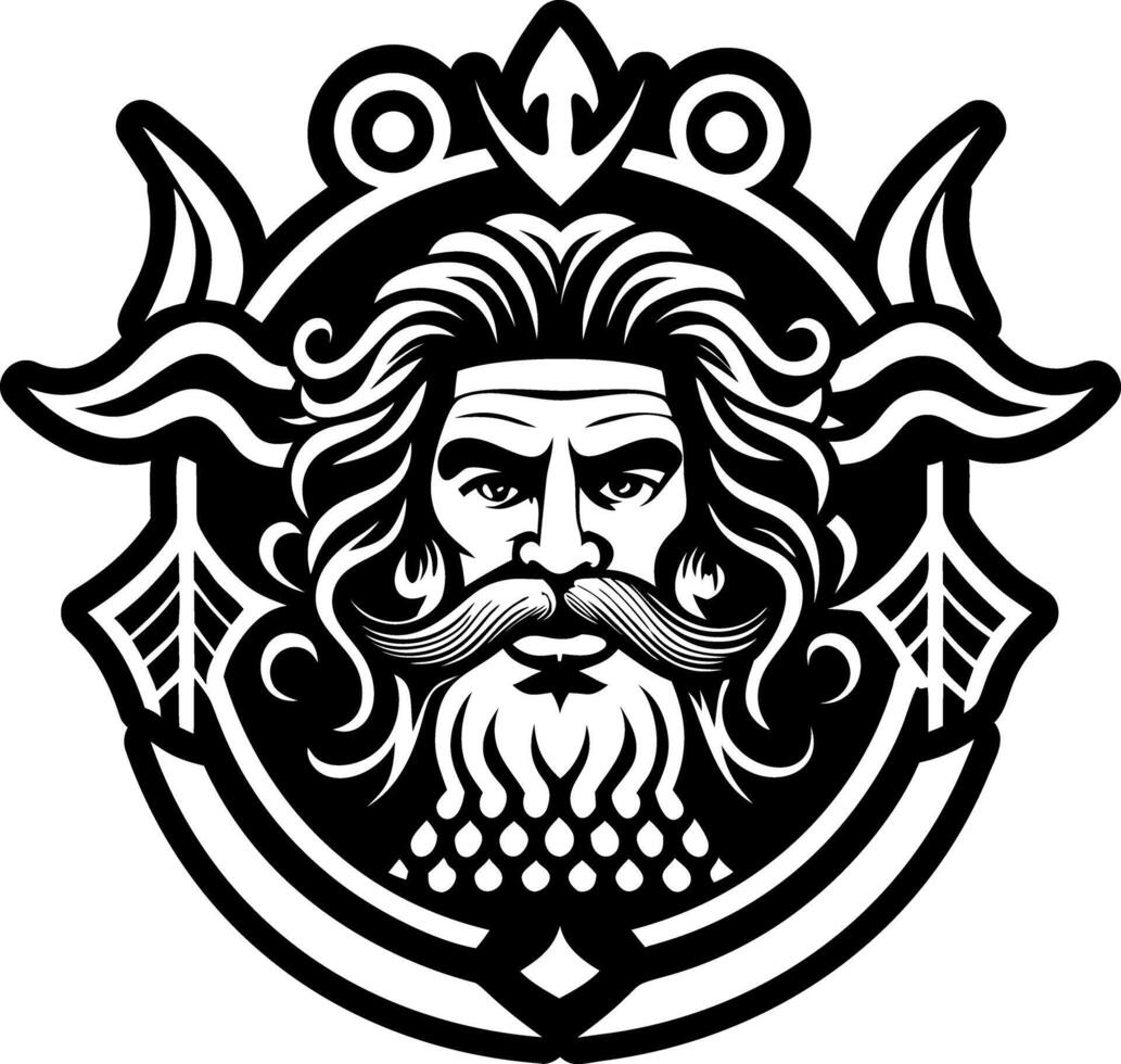 A glyph style icon depicting pontus god vector