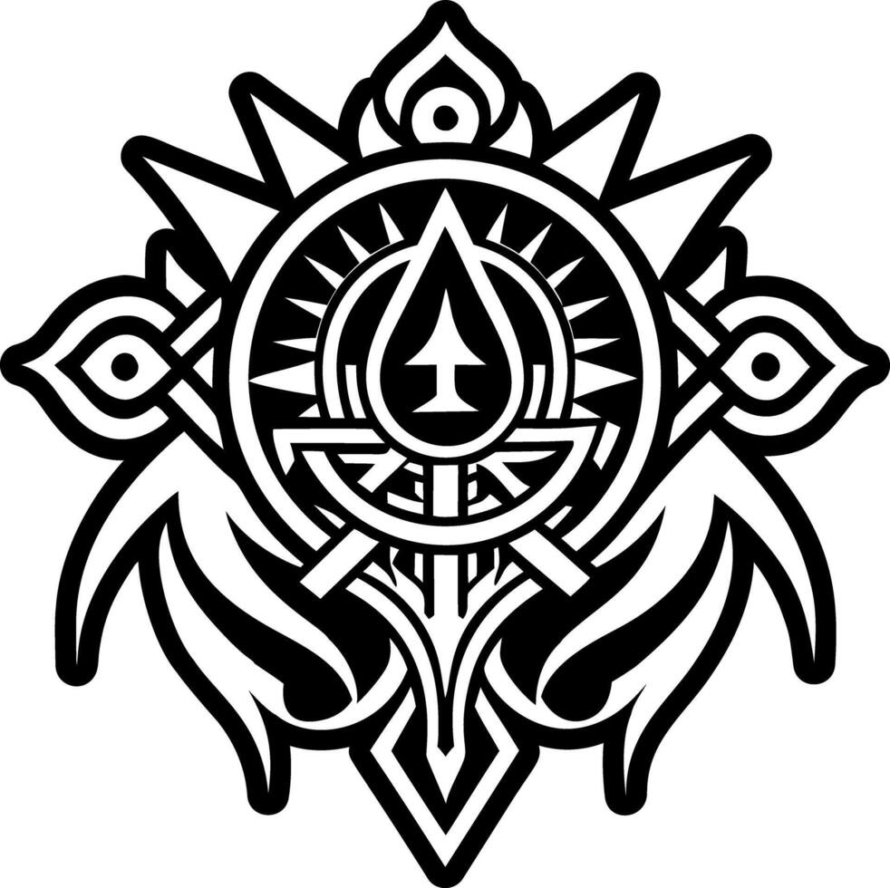 The logo for the game, which is black and white vector