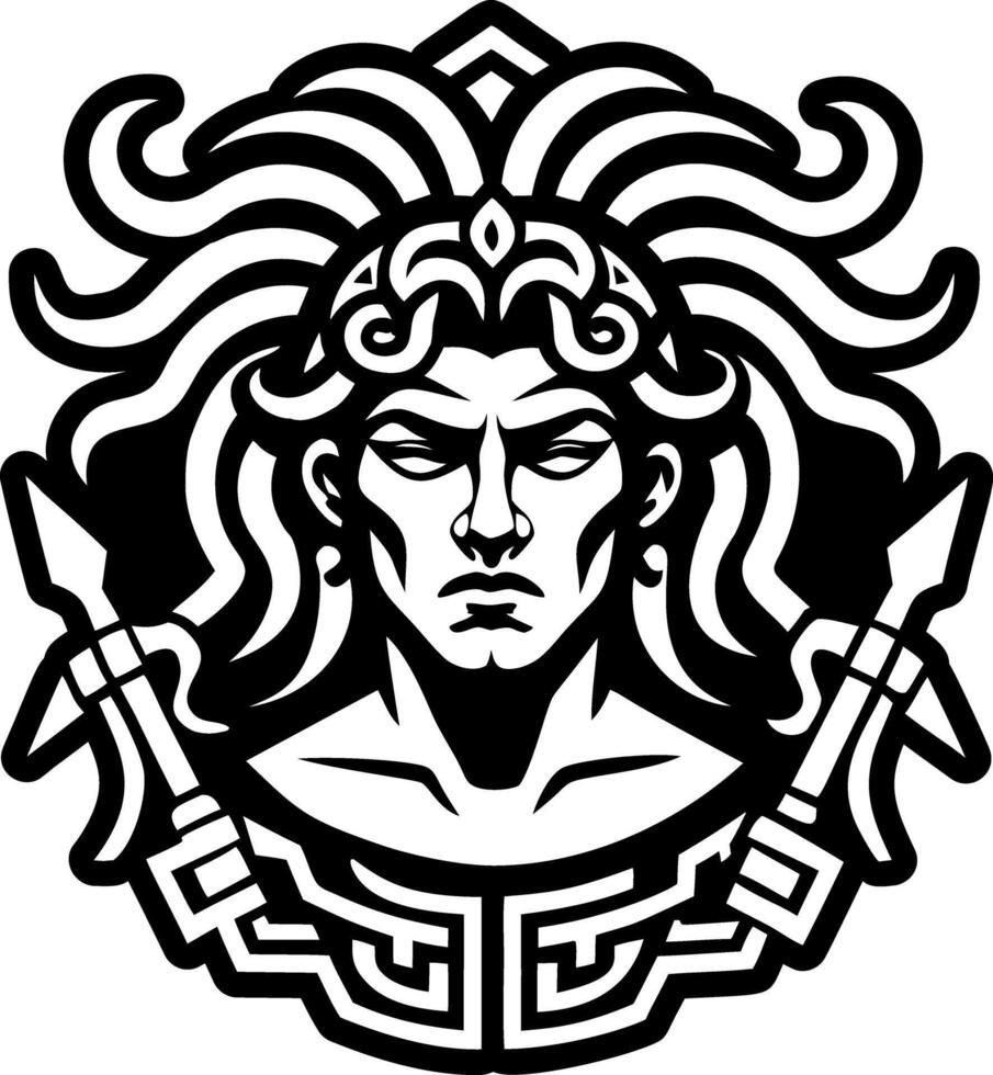 A filled style icon showing ancient god tattoo vector