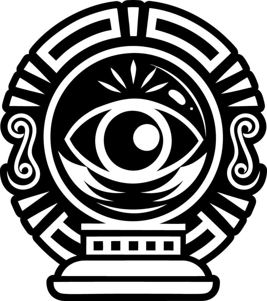 A solid style icon depicting crystal eye vector