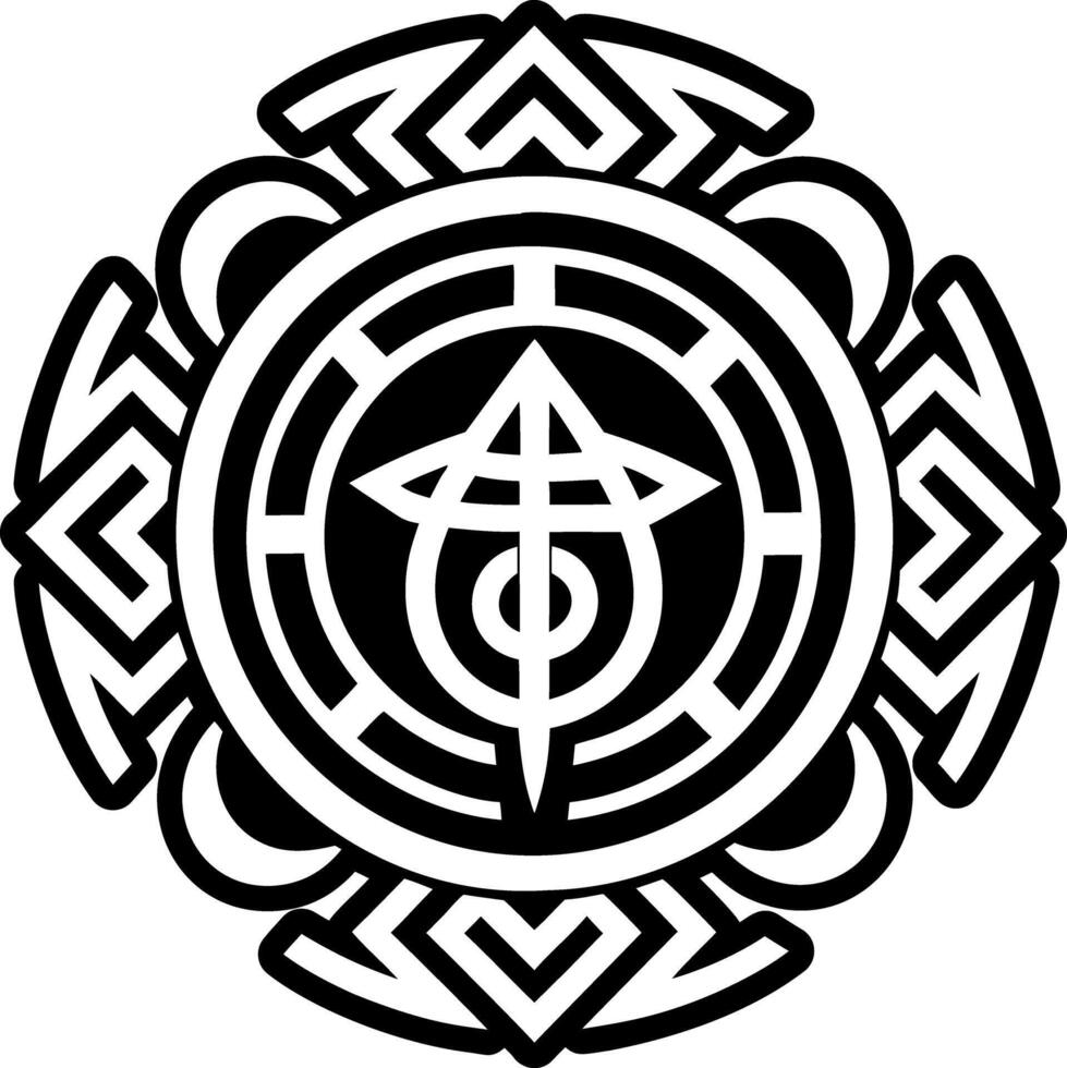 A celtic symbol with an arrow in the center vector