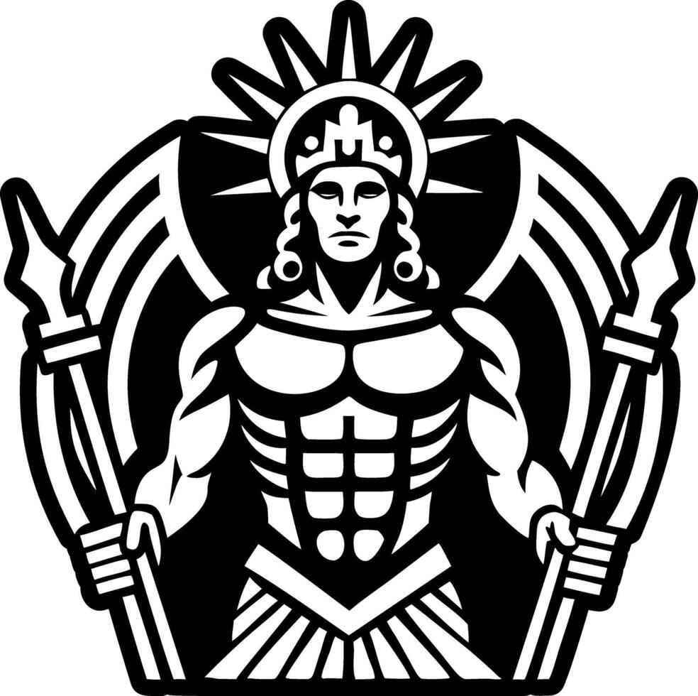 A filled style icon showing rhodes god vector