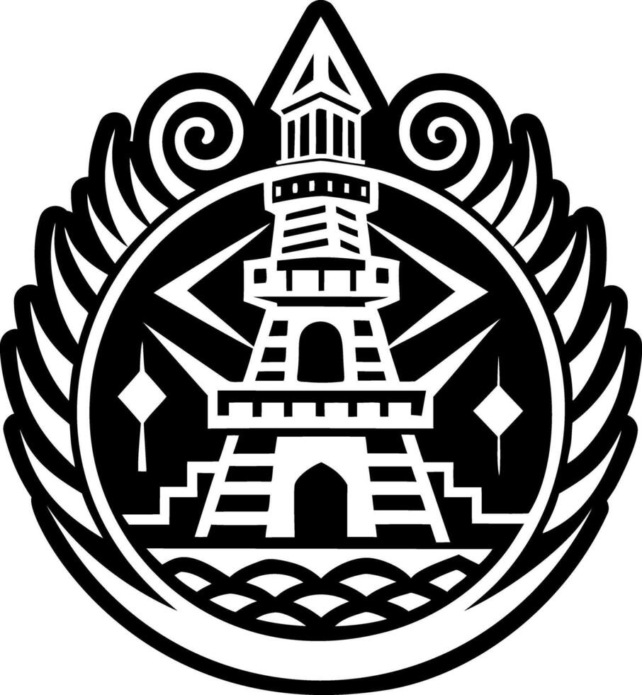 A glyph style icon showing tower vector