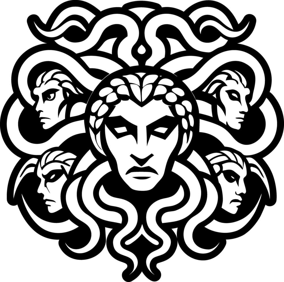 A glyph style icon of hydra symbol vector