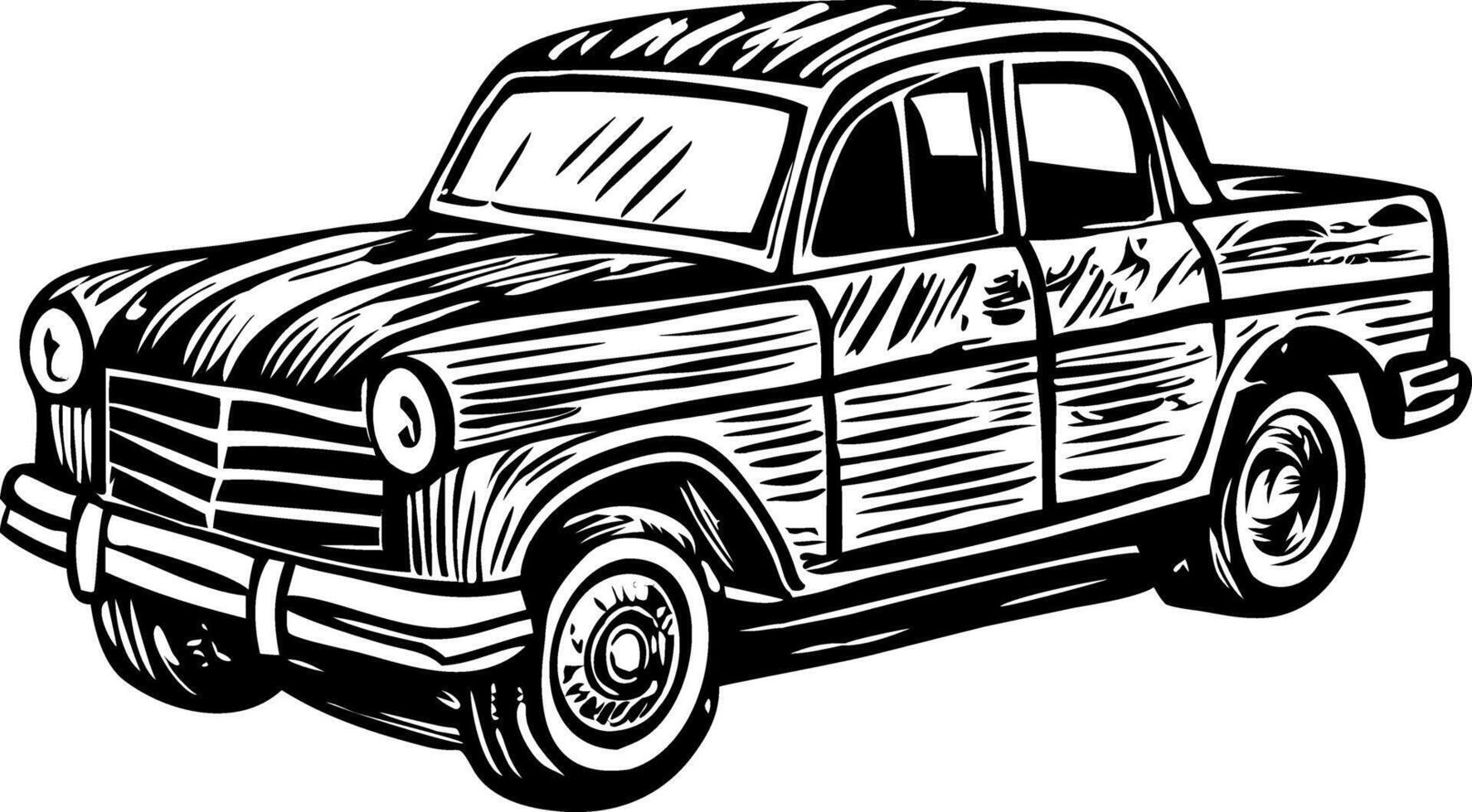 Vintage style illustration showing car travel vector